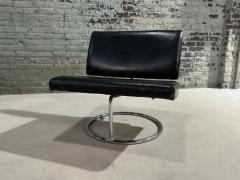 Mid Century Leather and Stainless Steel Cantilever Lounge Chair 1960 - 3231304