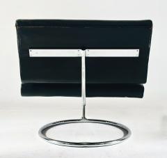 Mid Century Leather and Stainless Steel Cantilever Lounge Chair 1960 - 4315406