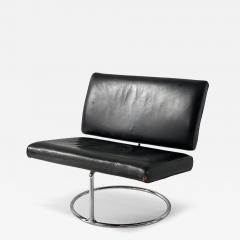 Mid Century Leather and Stainless Steel Cantilever Lounge Chair 1960 - 4319211
