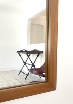 Mid Century Linear Framed Wooden Wall Mirror - 3557175