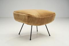 Mid Century Lounge Chair and Footstool with Tubular Steel Legs Europe ca 1950s - 2717807