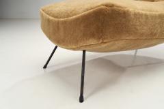 Mid Century Lounge Chair and Footstool with Tubular Steel Legs Europe ca 1950s - 2717809