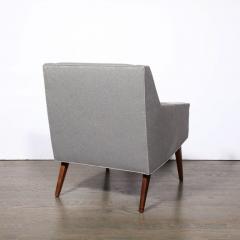 Mid Century Lounge Chairs in Holly Hunt Fabric Tapered Hand Rubbed Walnut Legs - 3197975