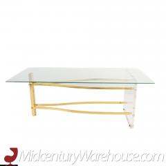 Mid Century Lucite and Brass Waterfall Table Base - 2569823