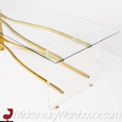 Mid Century Lucite and Brass Waterfall Table Base - 2569825