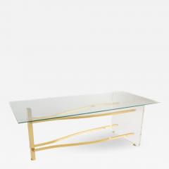 Mid Century Lucite and Brass Waterfall Table Base - 2572909