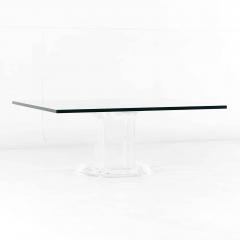 Mid Century Lucite and Glass Square Coffee Table - 3693987