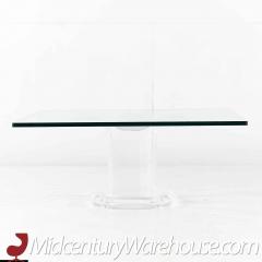 Mid Century Lucite and Glass Square Coffee Table - 3693988