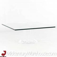 Mid Century Lucite and Glass Square Coffee Table - 3693990