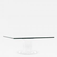 Mid Century Lucite and Glass Square Coffee Table - 3742812