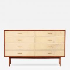 Mid Century Mahogany and Parchment Commode C 1950 - 4740311