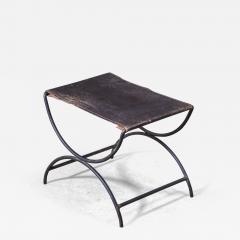 Mid Century Metal and Leather Stool - 2853785