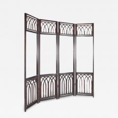 Mid Century Mirror and Cane Room Divider - 2584836