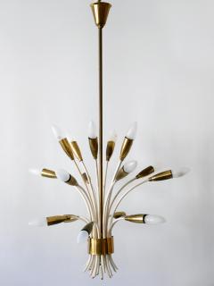 Mid Century Modern 18 Flamed Sputnik Pendant Lamp or Chandelier Germany 1950s - 2243515