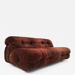 Mid Century Modern 2 Seater Italian Sofa in Brown Velvet - 2502520