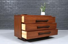 Mid Century Modern 3 Drawer Dresser w Bowtie Handles - 4735528