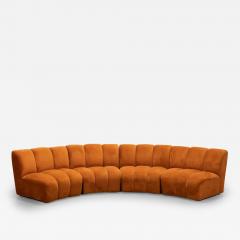 Mid Century Modern 4 Piece Channeled Sectional Sofa - 2896095