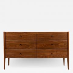 Mid Century Modern 6 Drawer Walnut Dresser - 2289091