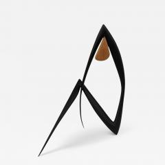Mid Century Modern Abstract Art Deco Table or Floor Sculpture in Mixed Woods - 4288062