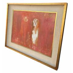 Mid Century Modern Abstract Art Oil Painting in Giltwood Frame - 4530613
