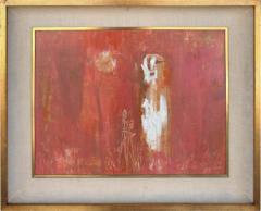 Mid Century Modern Abstract Art Oil Painting in Giltwood Frame - 4532709