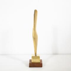 Mid-Century Modern Abstract Hourglass Form Brass Sculpture by Moshe Ziffer