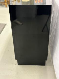 Mid Century Modern American Designer Black Lacquer Cabinets Nightstands Brass - 2896106