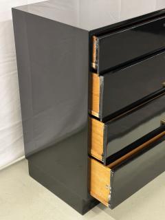 Mid Century Modern American Designer Black Lacquer Cabinets Nightstands Brass - 2896107