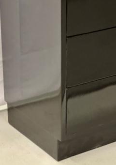 Mid Century Modern American Designer Black Lacquer Cabinets Nightstands Brass - 2896109