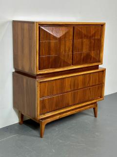 Mid Century Modern American Designer Sculptural High Boy Dresser Chest Walnut - 2940525