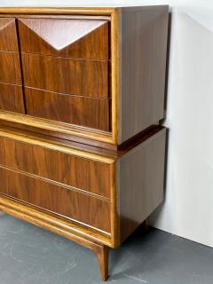 Mid Century Modern American Designer Sculptural High Boy Dresser Chest Walnut - 2940526