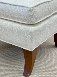 Mid Century Modern American Designer Tufted Ottomans Stools Walnut Boucl  - 2488753