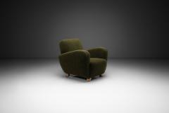 Mid Century Modern Armchair in Dark Green Upholstery Europe 1940s - 4505822