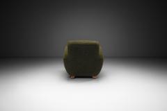 Mid Century Modern Armchair in Dark Green Upholstery Europe 1940s - 4505823