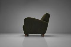 Mid Century Modern Armchair in Dark Green Upholstery Europe 1940s - 4505827