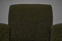 Mid Century Modern Armchair in Dark Green Upholstery Europe 1940s - 4505830