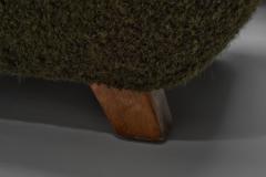 Mid Century Modern Armchair in Dark Green Upholstery Europe 1940s - 4514232