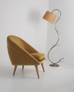 Mid Century Modern Armchair in Mustard Yellow Jean Royere Style Finland 1950s - 4649350