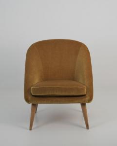 Mid Century Modern Armchair in Mustard Yellow Jean Royere Style Finland 1950s - 4649353