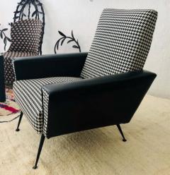 Mid Century Modern Armchair or Lounge Chair Black and White 1960s - 2865531