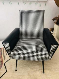 Mid Century Modern Armchair or Lounge Chair Black and White 1960s - 2865627