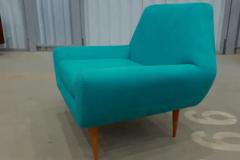 Mid Century Modern Armchairs in Hardwood and Fabric Unknown c 1960 - 3844394