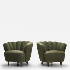 Mid Century Modern Armchairs with Green Upholstery Europe 1950s - 3685043