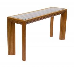 Mid Century Modern Art Deco Pencil Reed Bamboo Console Table or Sofa Table - 4342059