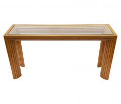 Mid Century Modern Art Deco Pencil Reed Bamboo Console Table or Sofa Table - 4342060