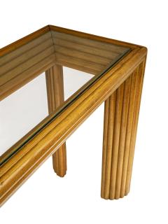 Mid Century Modern Art Deco Pencil Reed Bamboo Console Table or Sofa Table - 4342062
