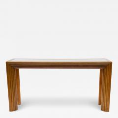 Mid Century Modern Art Deco Pencil Reed Bamboo Console Table or Sofa Table - 4344565