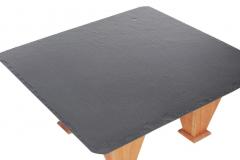 Mid Century Modern Art Deco Style Cherry and Slate Cocktail Table Custom Made - 2454013