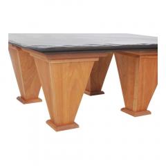 Mid Century Modern Art Deco Style Cherry and Slate Cocktail Table Custom Made - 2454014