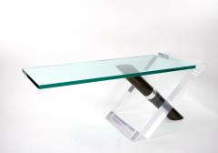 Mid Century Modern Art Deco Style Lucite Glass Lipstick Coffee Table - 3178225